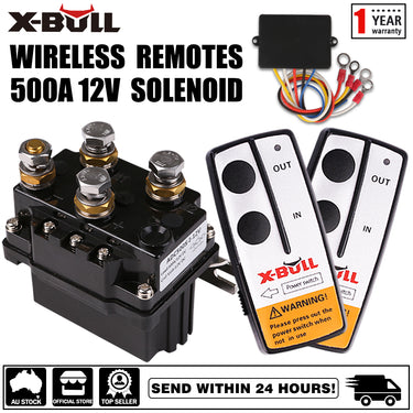 X-BULL Winch Solenoid Relay 12V 500A Winch Controller Twin Wireless Remote4WD4x4